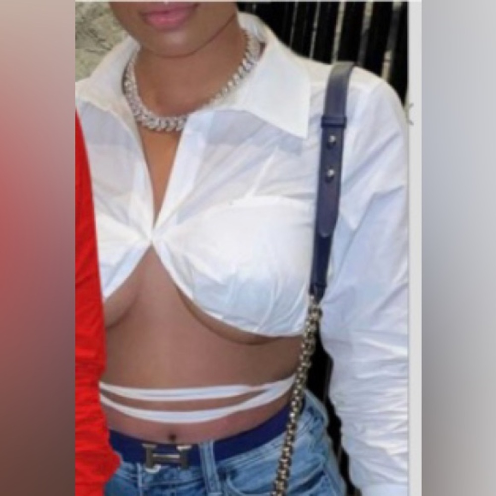 It’s a Wrap Tie up Crop Top Blouse (S)